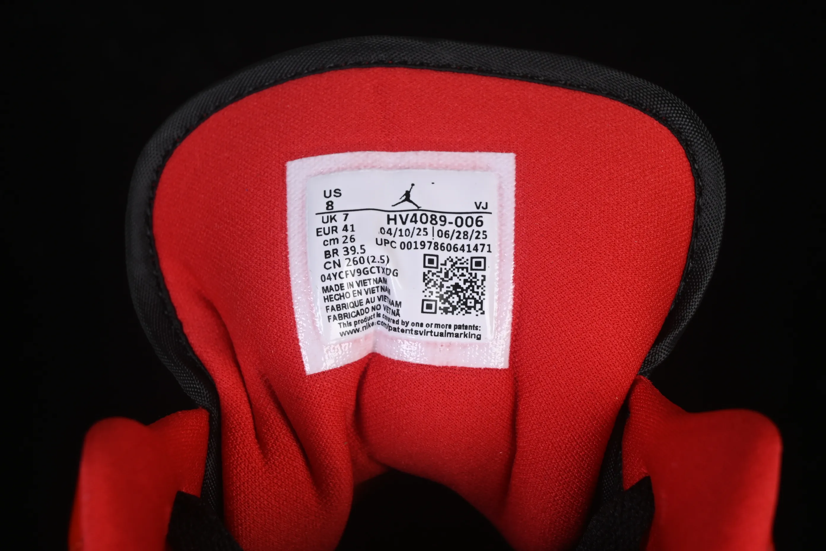 All categories Air Jordan Jordan series basketball shoes Air Jordan 1 Low Air Jordan 1 Low AJ1 Joe 1 patent leather black and red low-top cultural casual sneakers HV4089-006